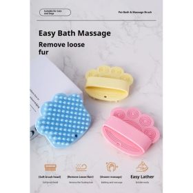 Dog Bath Brush,Pet Bath Comb Brush Soothing Massage Rubber Comb,Pet bathing brush (Color: LightBlue)