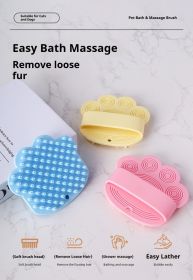 Dog Bath Brush,Pet Bath Comb Brush Soothing Massage Rubber Comb,Pet bathing brush (Color: light blue)