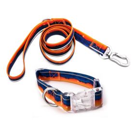 Adjustable High - quality Reflective print leash set  Durable Waterproof No - tangle Night walks Morning jogs Camping adventures Beach outings (Color: sunset, size: S)